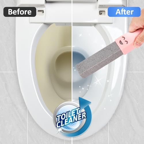 Navona 10 Pack Pumice Stone Scouring Sticks with 2 Universal Handles, Grey Pumice Stone Cleaner for Cleaning Toilets, Bathrooms, Kitchens, Spas and Pools