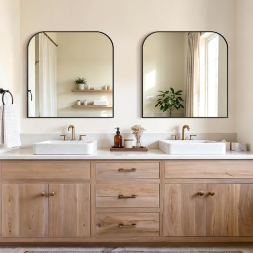 Bathroom Black Vanity Mirror for Over Sink, 30" x 30"