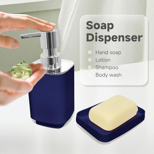 4 Piece Bathroom Accessory Sets, Blue Bathroom Accessories Sets