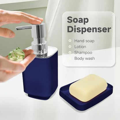 4 Piece Bathroom Accessory Sets, Blue Bathroom Accessories Sets