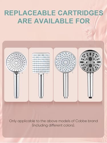Cobbe 2 Pack Replacement Filters for Handheld Shower Head - UPGRADE FILTERING DURATION - Remove Chlorine - Reduces Dry Itchy Skin