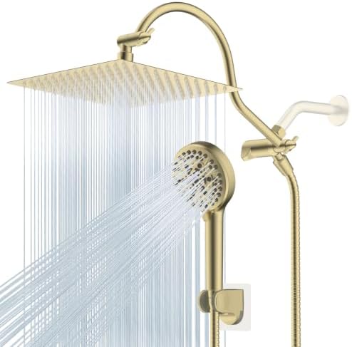 Hibbent All Metal High Pressure Rainfall 12'' Shower Head with Handheld