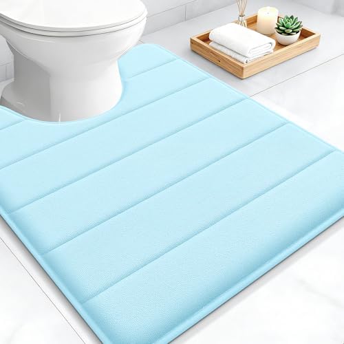 OLANLY Memory Foam Toilet Rugs U Shaped 24x20, Super Soft and Absorbent