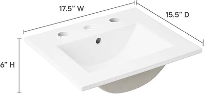 Modway EEI-4836-WHI Cayman 18" Bathroom Sink, White