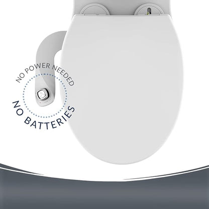 Bio Bidet Cassel Bidet Bundle, Slow-Close Never Loosen Toilet Seat with Perfect Fit, Fresh Water Spray, Non-Electric, Easy to Install Bidet, ROUND, White