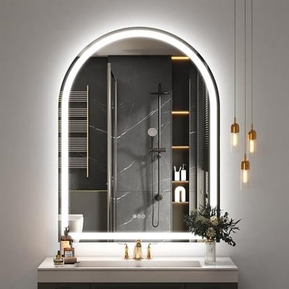 36x48 Inch Arched LED Bathroom Mirror