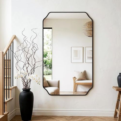 Vanity Bathroom Mirror for Over Sink, 50"x30", Black Metal Framed