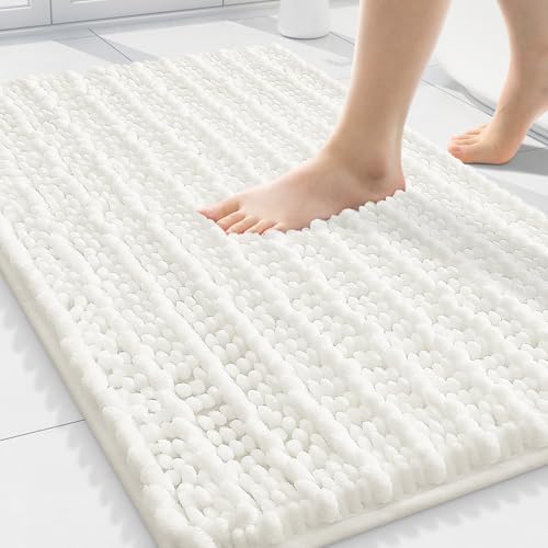 Smiry Bathroom Rugs 30X20, Extra Soft Rubber Backing Chenille Bath Mats
