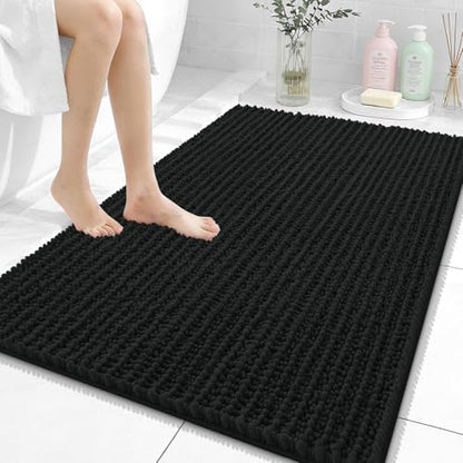 OLANLY Large Bathroom Rugs 40x32, Thick Soft Absorbent Chenille Bath Rugs