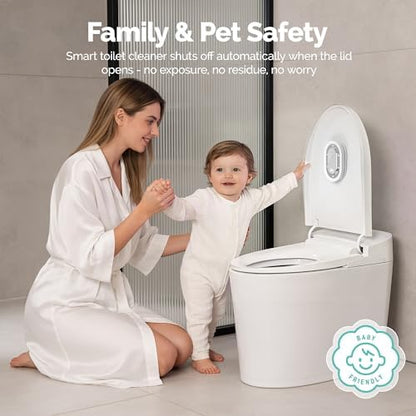 Smart Toilet UV-C Sanitizing &Odor-Control System - Automatic Toilet Cleaner Chemical-Free Deodorizer with Safety Sensor & Long-Life Rechargeable Battery