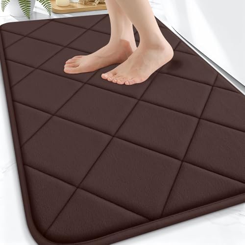 OLANLY Memory Foam Bath Mat 30x20, Ultra Soft and Absorbent Bathroom Rugs