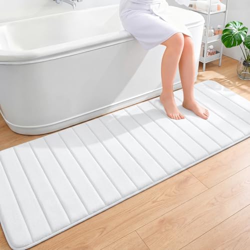 OLANLY Memory Foam Long Bathroom Rugs Runner 70x24, Super Soft Absorbent