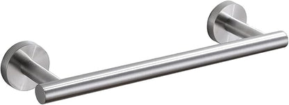 SEIDO 18 Inch Brushed Nickel Towel Bar for Bathroom Wall, One-Piece No-Assembly Kitchen Towel Holder Rod, SUS 304 Stainless Steel Towel Rack Wall Mounted, 16" Hanging Length, Complete Mounting Kit