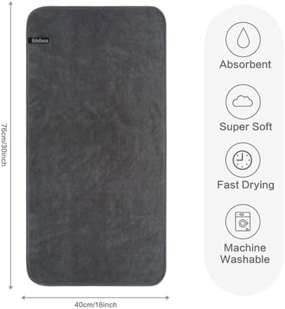 KinHwa Gray Hand Towels for Bathroom, Microfiber Face Towels, 16x30 Inch