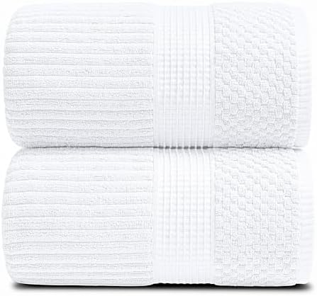 Springtree Home Oversized Bath Towel Set | 2-Pack | 100% Cotton | White
