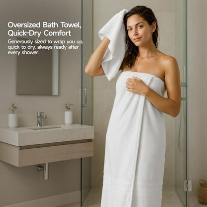 REDKISS 8 Piece White Towels Set, 100% Cotton Luxury Towel 600 GSM