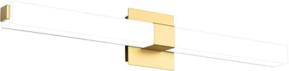 32in Gold Bathroom Light Fixtures Modern LED Vanity Lights Bar 22W Acrylic Bath Wall Lighting Bright White 6000K