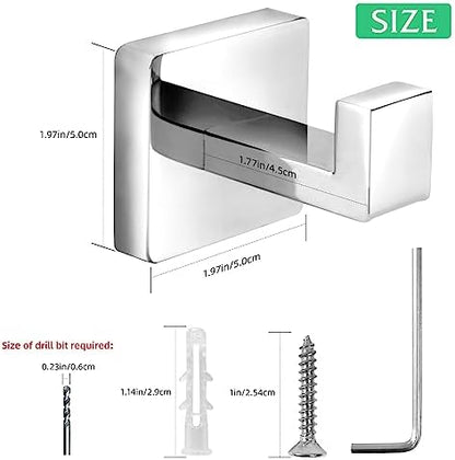 Towel Hooks for Bathrooms, Heavy Duty Stainless Steel Bathroom Hooks