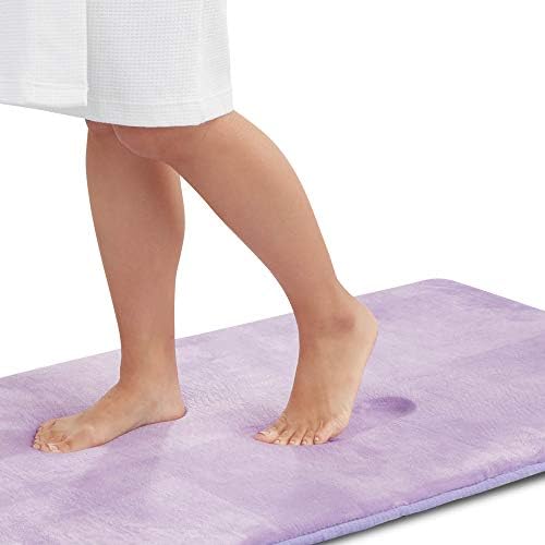 Memory Foam Bath Mat Non Slip Absorbent Super Cozy Velvet Bathroom Rug Carpet (60 inches X 17 inches, Lavender)