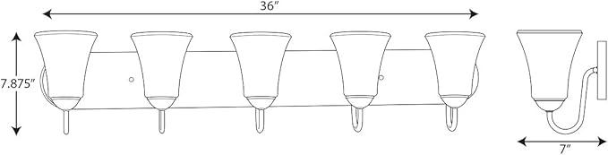 Progress Lighting Classic Collection 5-Light Etched Glass Traditional Bath Vanity Light Brushed Nickel
