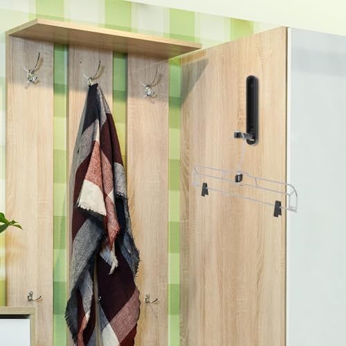 4.33 in Extended Folding Coat Hooks, 2 Pack Black Wall Hooks, Zinc Alloy