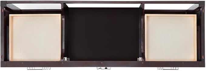 ARIEL Cambridge 66-inch Bathroom Vanity Base Cabinet,Solid Wood, 2 Soft Closing Doors, 9 Dovetail Drawers, Espresso