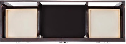 ARIEL Cambridge 66-inch Bathroom Vanity Base Cabinet,Solid Wood, 2 Soft Closing Doors, 9 Dovetail Drawers, Espresso