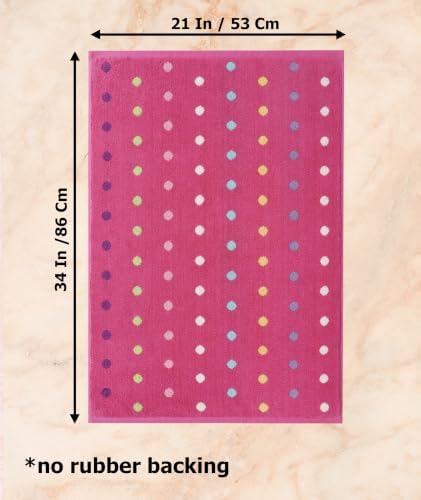 COTTON CRAFT Reversible Bath Mat - 2 Pack Pink Multi Cotton Terry Tub Mats