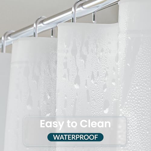 Titanker White Shower Curtain Liner 72 x 72 Plastic Shower Liner Washable Inside Shower Curtain Liner PEVA Shower Curtains for Bathroom with Magnets and Rustproof Metal Grommet Holes (Pack of 3)