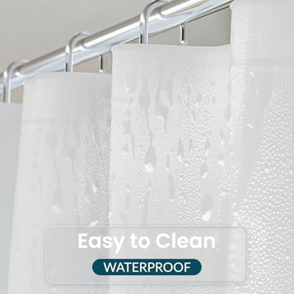 Titanker White Shower Curtain Liner 72 x 72 Plastic Shower Liner Washable Inside Shower Curtain Liner PEVA Shower Curtains for Bathroom with Magnets and Rustproof Metal Grommet Holes (Pack of 3)