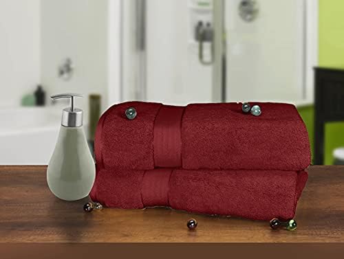 GLAMBURG 700 GSM Premium Oversized Extra Large Cotton Bath Sheet 35x70-100% Combed Cotton - Luxury Hotel & Spa Quality - Durable Ultra Soft Highly Absorbent - Burgundy