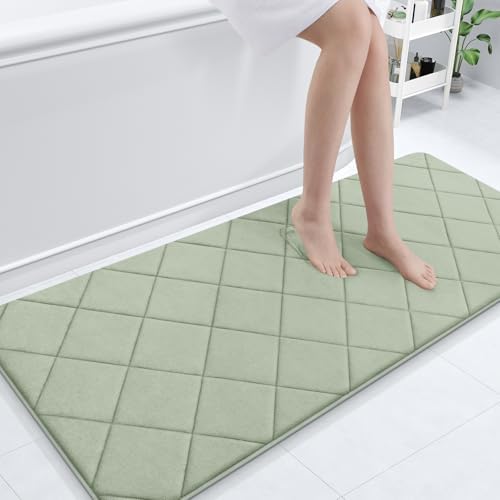OLANLY Memory Foam Bath Mat 70x24, Ultra Soft and Absorbent Bathroom Rugs