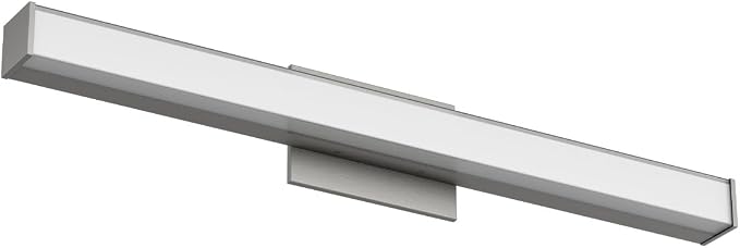 Edge Advantage 30in LED Bathroom Vanity and Wall Light 28W 2,350 Lumens 5-CCT Selectable 2700-3000-3500-4000-5000K in Brushed Nickel with Adjustable Backplate