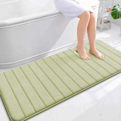 OLANLY Memory Foam Long Bathroom Rugs Runner 59x24, Super Soft Absorbent