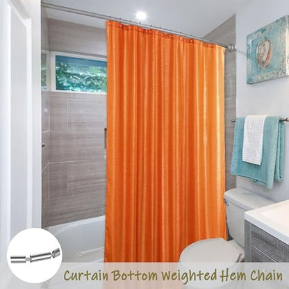 Orange Glitter Shower Curtains for Bathroom: Waterproof Washable 96"Lx72"W