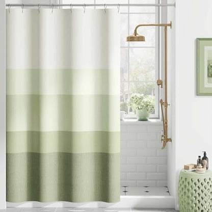 jinchan Ombre Forest Green Shower Curtain for Bathroom 48x72 inch 8 Hooks