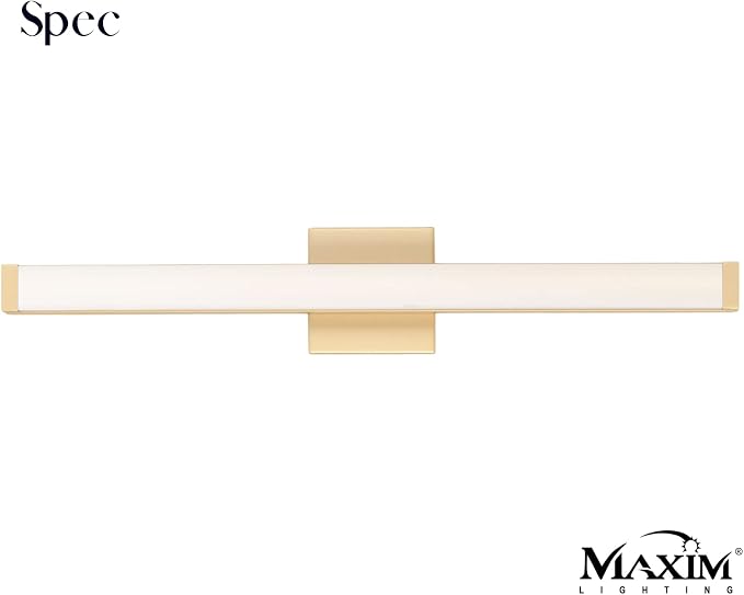 Maxim Lighting Spec Vanity 30" 1-Light Bath Vanity Light | Gold Aluminum Finish | White Pmma Acrylic Shade | Contemporary Indoor Light Fixture | Ideal for Bathrooms & Powder Rooms | 52004GLD