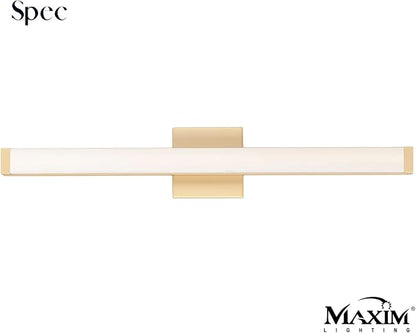 Maxim Lighting Spec Vanity 30" 1-Light Bath Vanity Light | Gold Aluminum Finish | White Pmma Acrylic Shade | Contemporary Indoor Light Fixture | Ideal for Bathrooms & Powder Rooms | 52004GLD