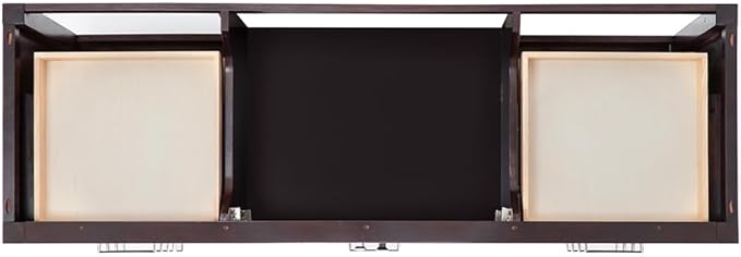 ARIEL Cambridge 66-inch Bathroom Vanity Base Cabinet,Solid Wood, 2 Soft Closing Doors, 9 Dovetail Drawers, Espresso