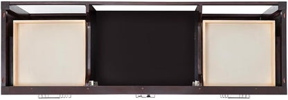 ARIEL Cambridge 66-inch Bathroom Vanity Base Cabinet,Solid Wood, 2 Soft Closing Doors, 9 Dovetail Drawers, Espresso