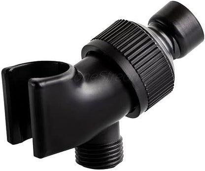 Original StoneStream Adjustable Shower Head Holder Wall Mount, Handheld Shower Arm Bracket, Matte Black Plastic, Universal 1/2 Inch Female to Male Fitting for Detachable Showerheads