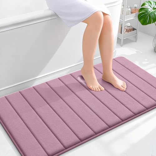 OLANLY Memory Foam Long Bathroom Rugs Runner 44x24, Super Soft Absorbent