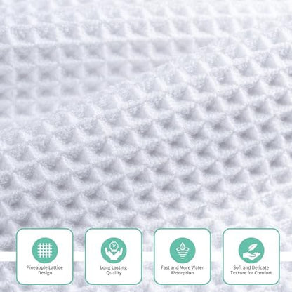 MICROFI Microfiber Waffle Bath Towels, 3 Pieces, Oversized, Soft, Absorbent, Fast Drying, Lint Free, Includes Bath, Face and Hand Towels 430 GSM