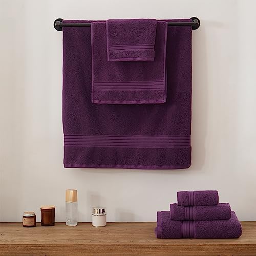 COZYART Luxury Bath Towels 2 PCS, Purple 100% Turkish Cotton 650 GSM