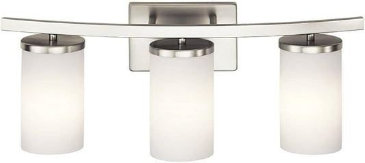 KICHLER Crosby 23" 3 Light Vanity Light Satin Etched Cased Opal Olde Bronze®,White