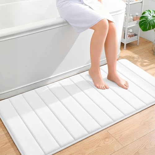 OLANLY Memory Foam Long Bathroom Rugs Runner 47x24, Super Soft Absorbent