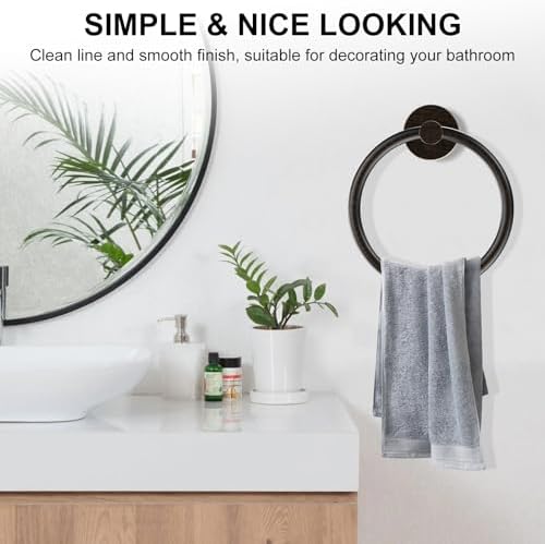 SetSail Towel Holder for Bathroom Wall Oil Rubbed Bronze Towel Ring