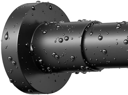 YNL Black Shower Curtain Rod 32-64 Inch(2.7-5.33ft), Non-Slip, Never Rust, Stainless Steel No Drill Spring Tension Shower Rod, Adjustable Curtain Rod for Small Window Doorway Closet