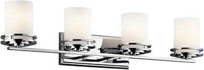 Kichler Hendrik 33.75" 4 Light Vanity Light with Satin Etched Cased Opal Chrome
