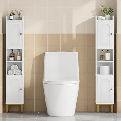 Hzuaneri Slim Bathroom Storage Cabinet, Narrow Bathroom Organizers,2 Doors